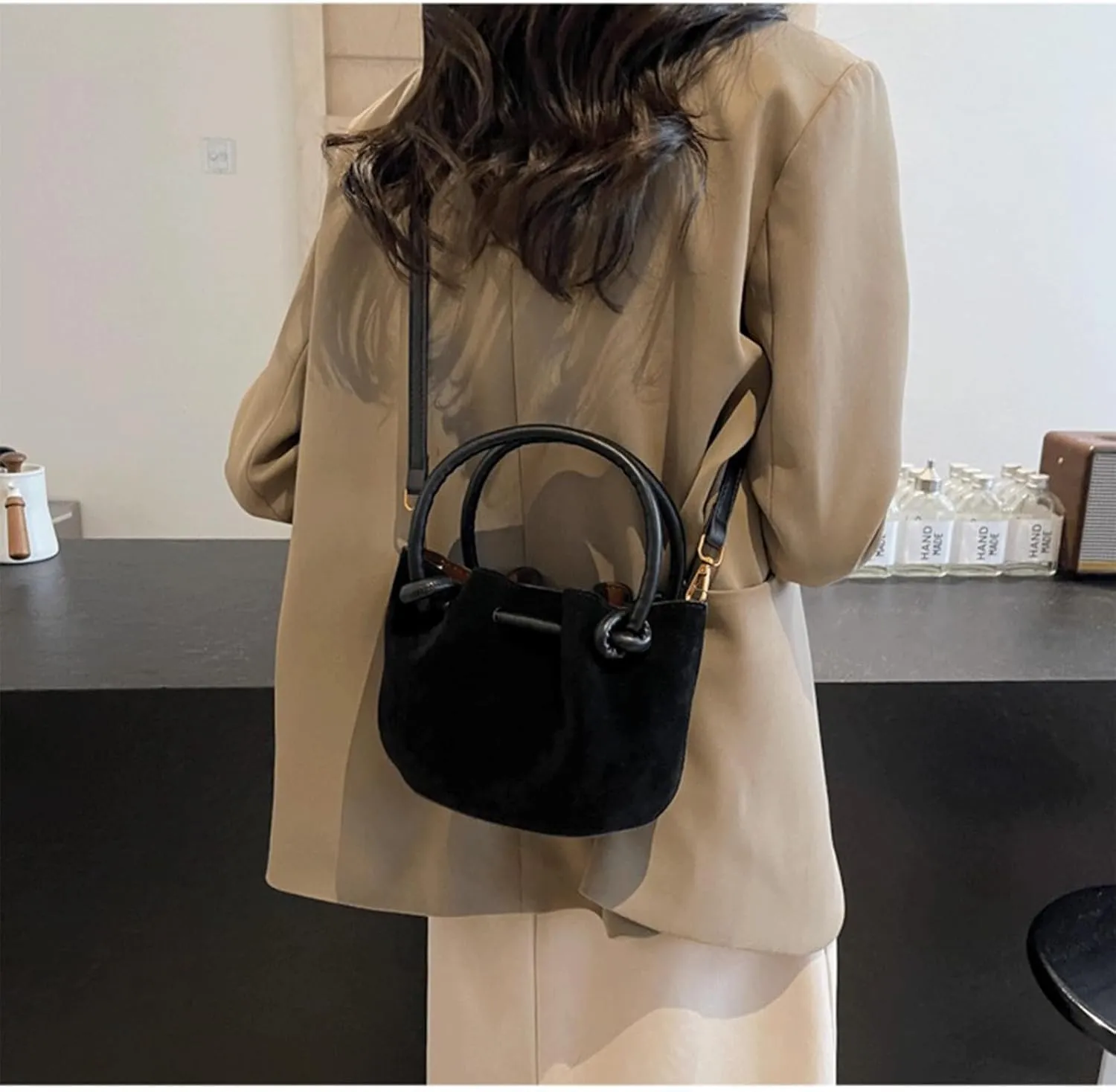 Leopard Purse with Inner Pocket Mini Bucket Bag Knotted Handle Cheetah Print Crossbody Purse Casual Hangouts