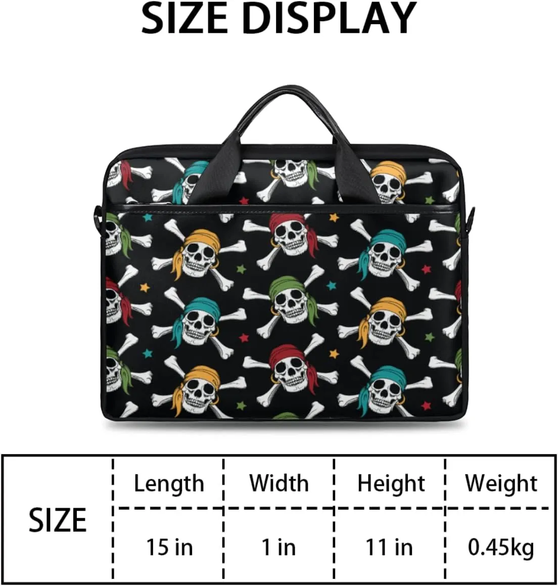 Lifornia Beach Pineapple Skull Laptop Shoulder Messenger Bag Waterproof Laptop Briefcase Handle Padded Strap