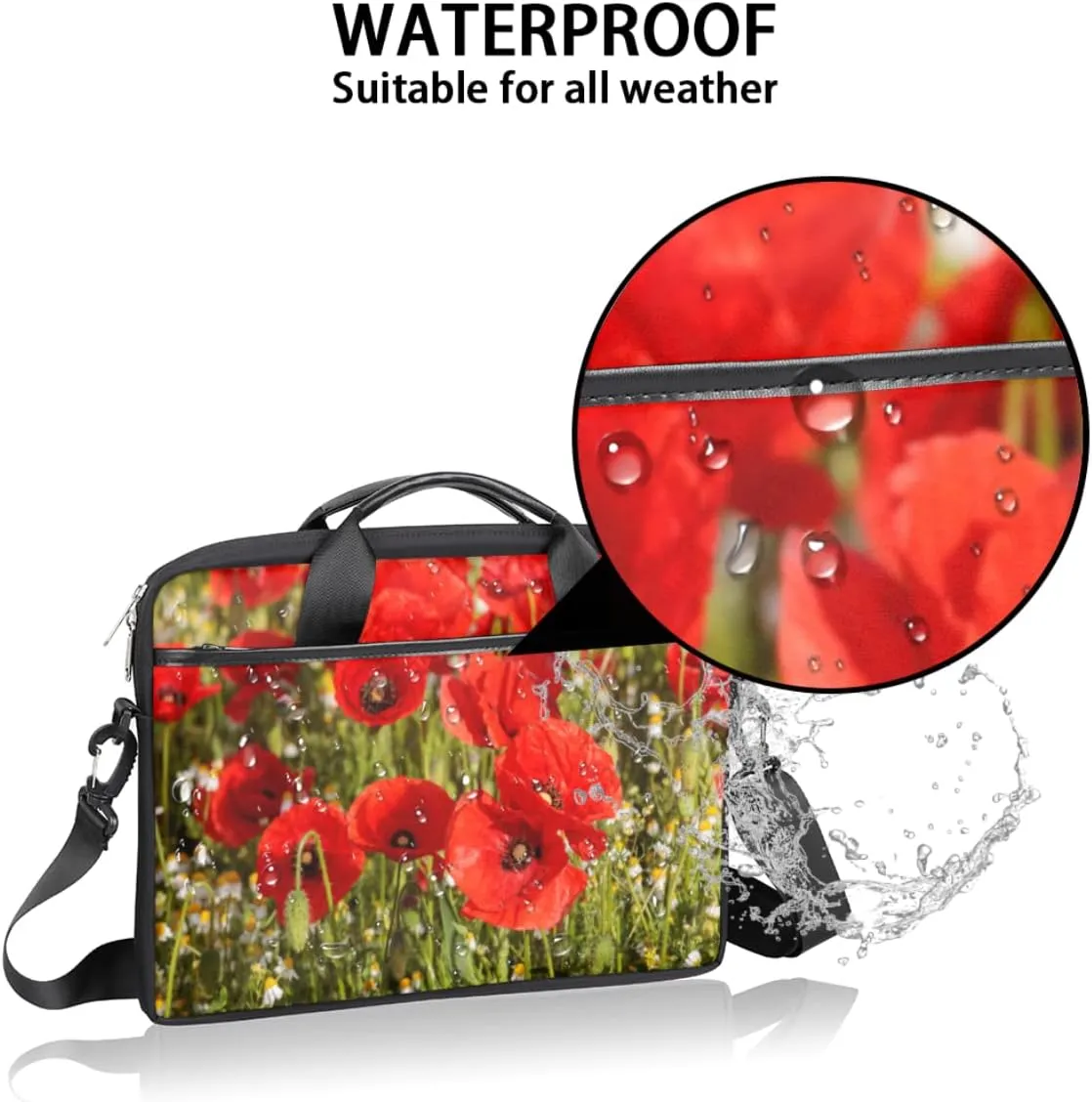 Lighthouse Sailing Ocean Theme Laptop Shoulder Messenger Bag Waterproof Laptop Briefcase with Handle and Padded Strap
