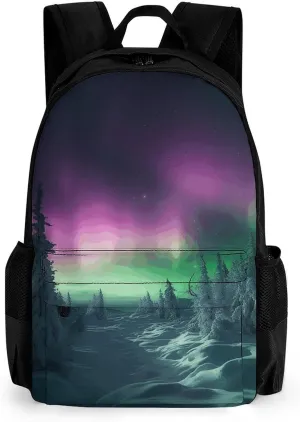 Lightweight Laptop Backpack for Women Men Travel Backpacks Aurora And Cloud Laptop Bag Casual Daypack