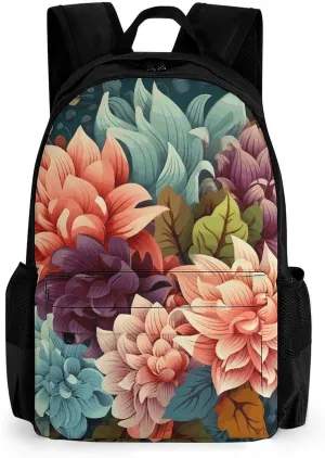 Lightweight Laptop Backpack for Women Men Travel Backpacks Flowers As Background Laptop Bag Casual Daypack