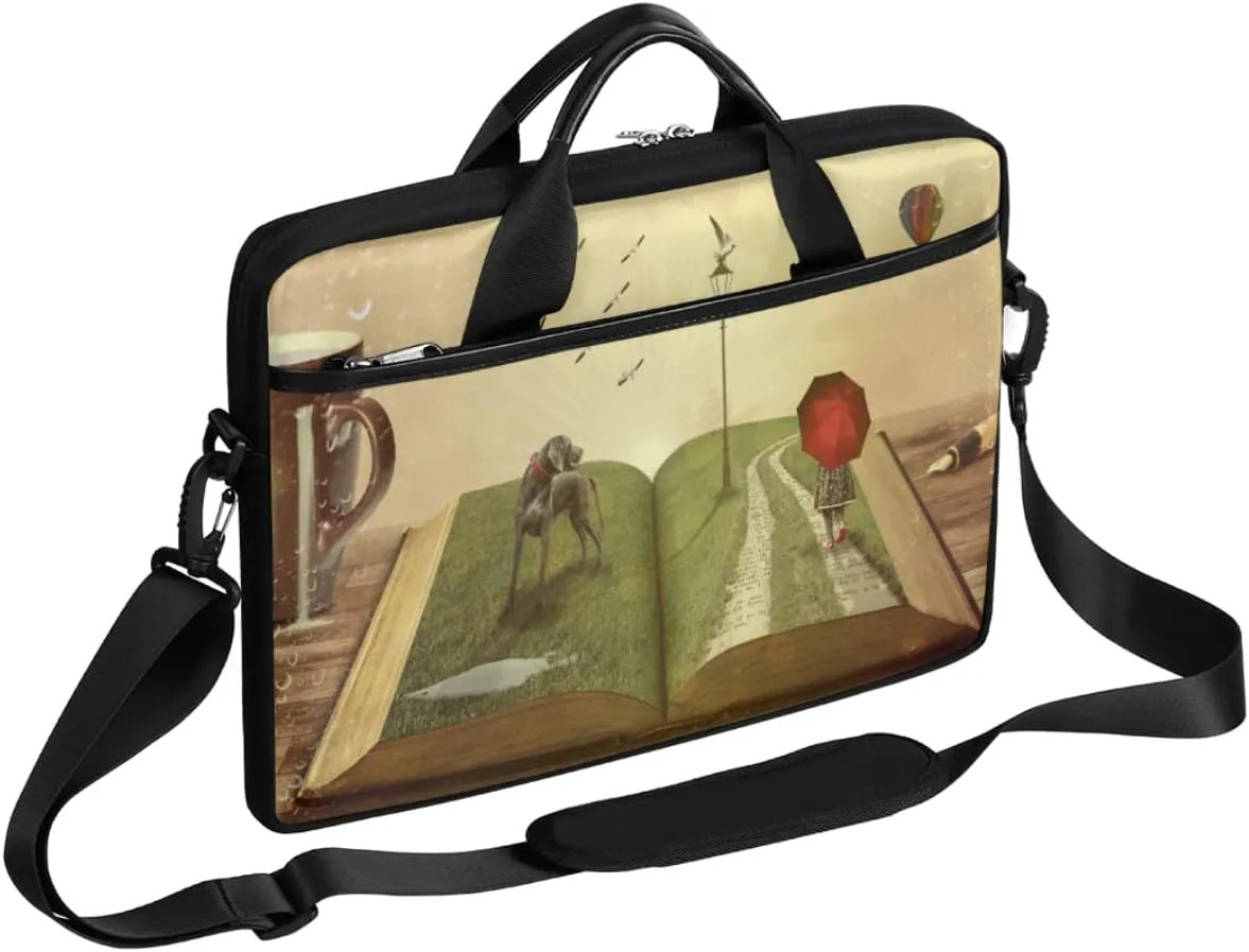 Love Lettering Doodle Laptop Shoulder Messenger Bag Waterproof Laptop Briefcase with Handle and Padded Strap Case Sleeve