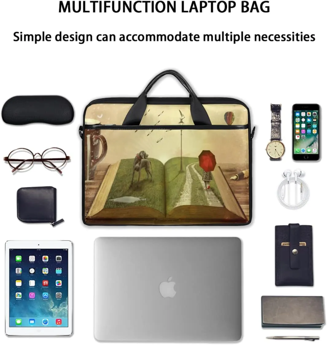 Love Lettering Doodle Laptop Shoulder Messenger Bag Waterproof Laptop Briefcase with Handle and Padded Strap Case Sleeve