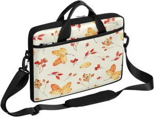 Maple Leaf Autumn Laptop Shoulder Messenger Bag Waterproof Laptop Briefcase with Handle and Padded Strap Case Sleeve for 13 13.3 14 15.6 Inch Laptop Case