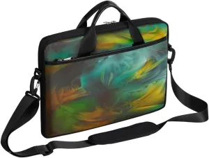 Marble Geometric Pattern Laptop Shoulder Messenger Bag Waterproof Laptop Briefcase Handle Padded Strap