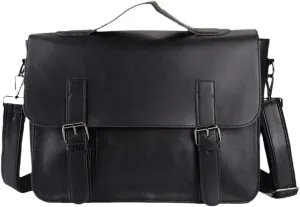 Men Crazy Horse Artificial Leather Business Handbag Laptop Briefcases Leather Casual Messenger Shoulder Bags