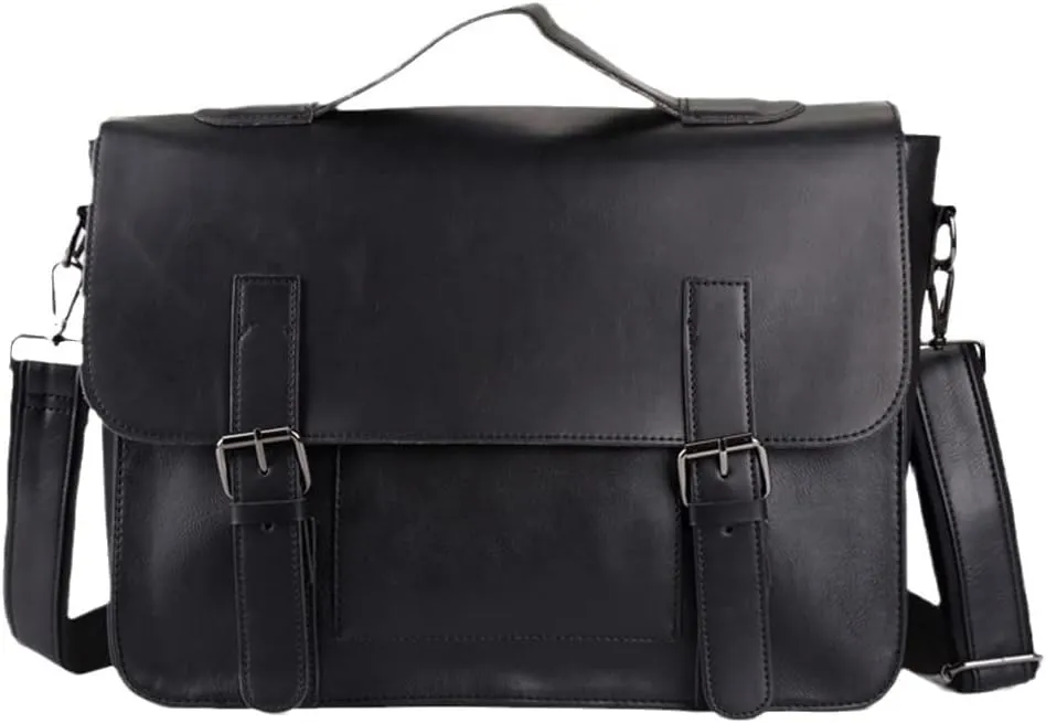 Men Crazy Horse Artificial Leather Business Handbag Laptop Briefcases Leather Casual Messenger Shoulder Bags