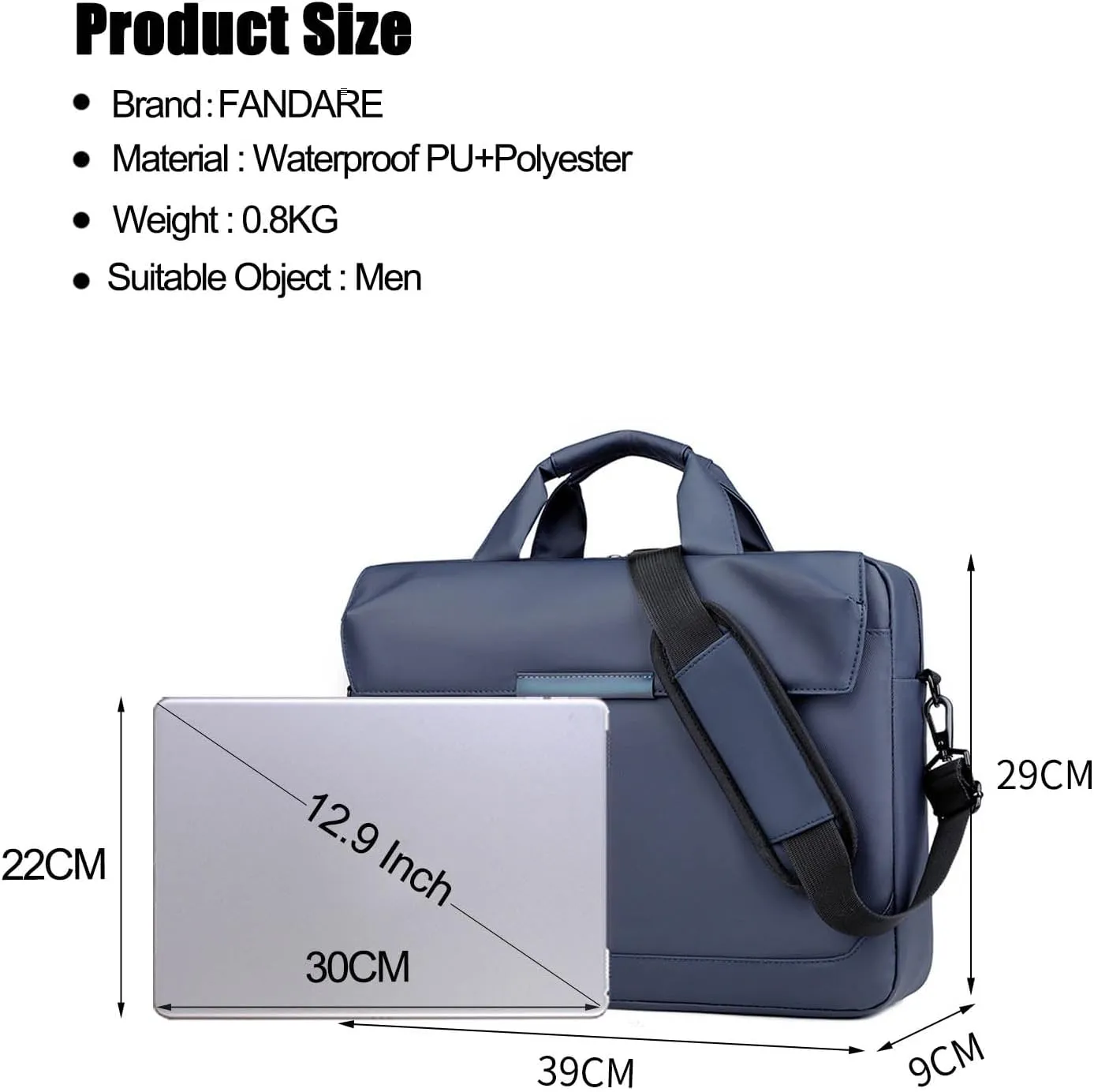 Men Laptop Bag Briefcase Notebook Case PU film Document Case Shoulder Bag