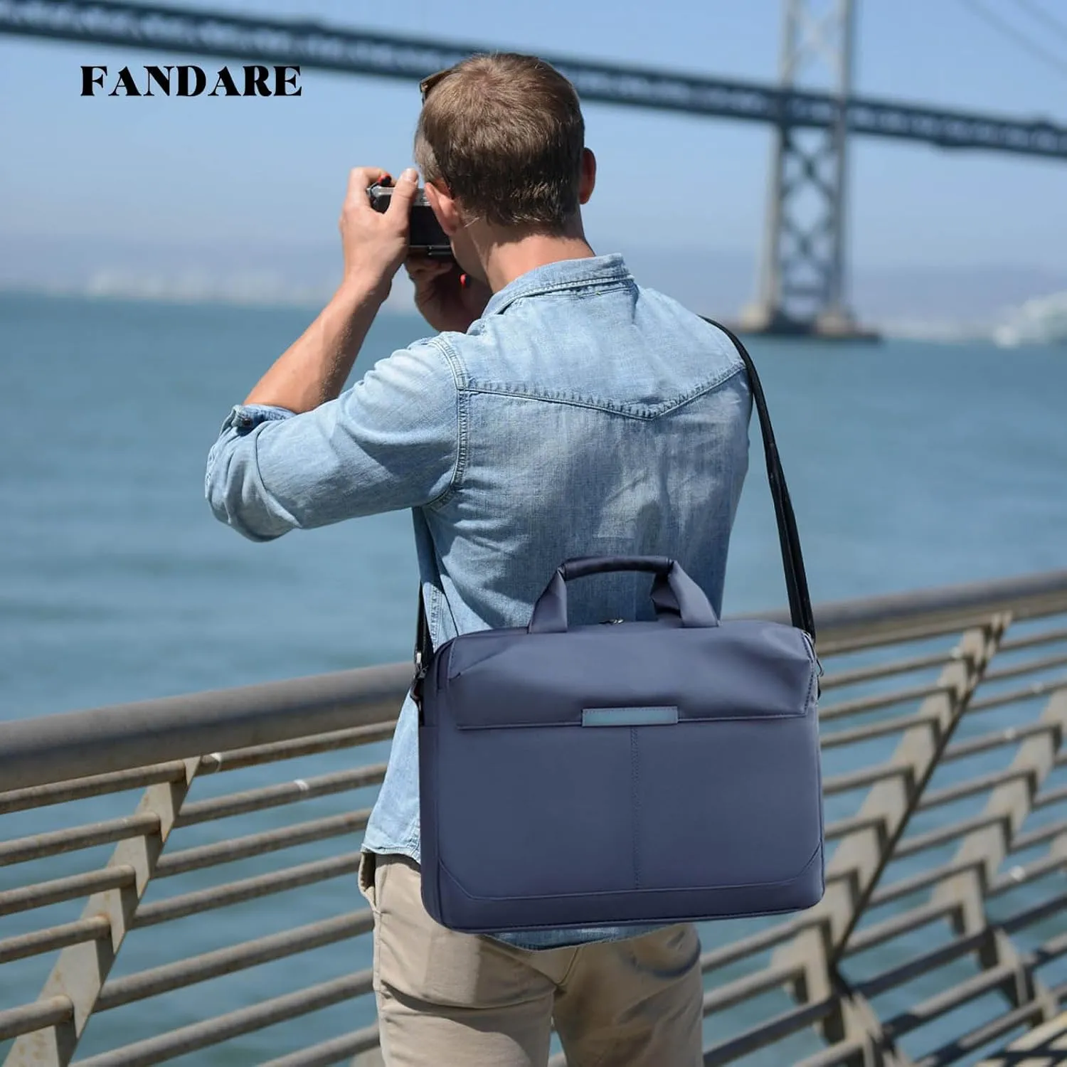 Men Laptop Bag Briefcase Notebook Case PU film Document Case Shoulder Bag