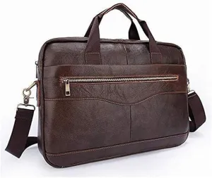 Men's Leather Laptop Business Briefcase Shoulder Tote Bag Portfolio Satchel Lawyers Briefcases for Men