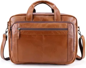 Messenger Bag, Men's Briefcases Leather Laptop Bag Large Capacity Business Messenger Bags Office Shoulder Bag Handbag