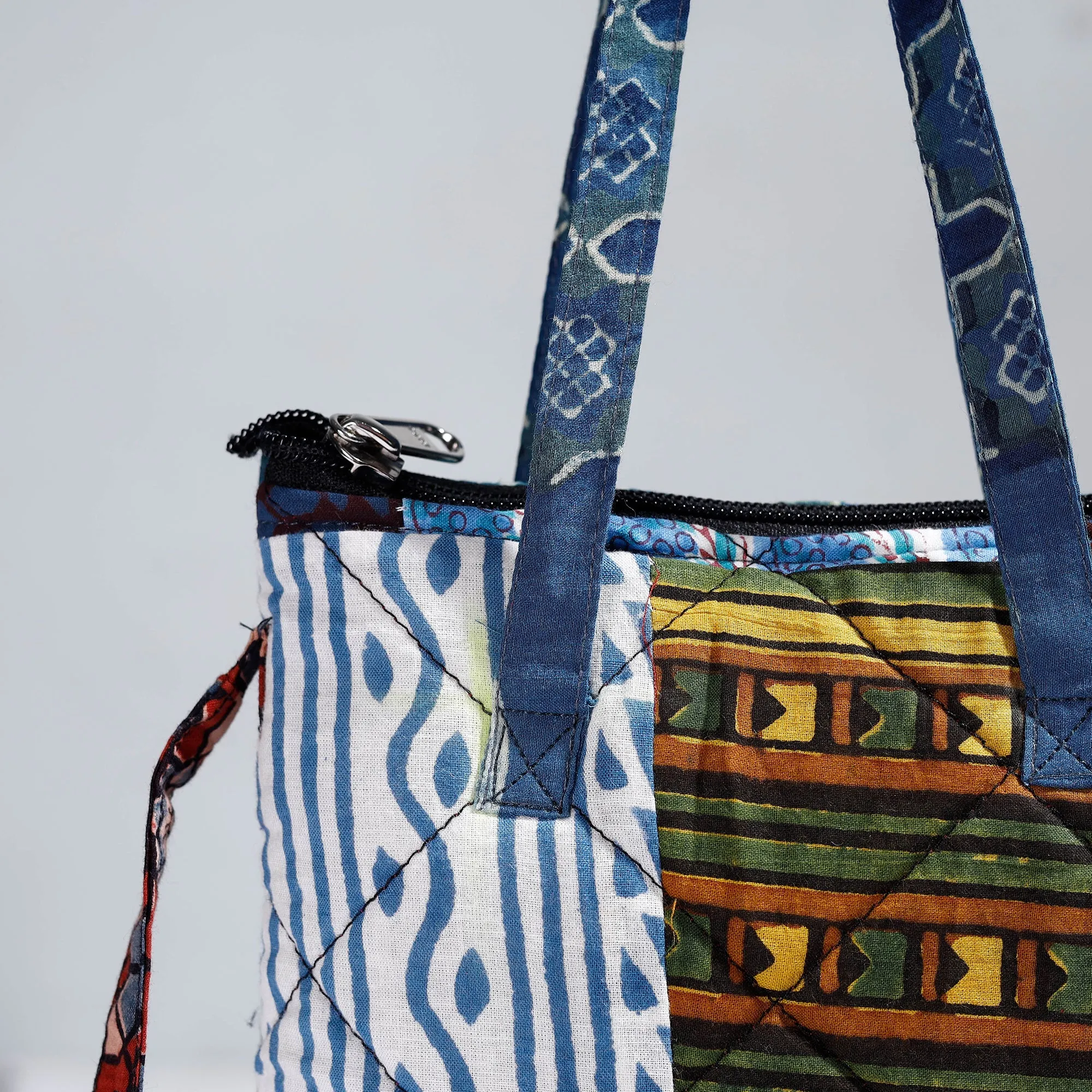 Multicolor - Handmade Quilted Cotton Patchwork Sling Bag 09