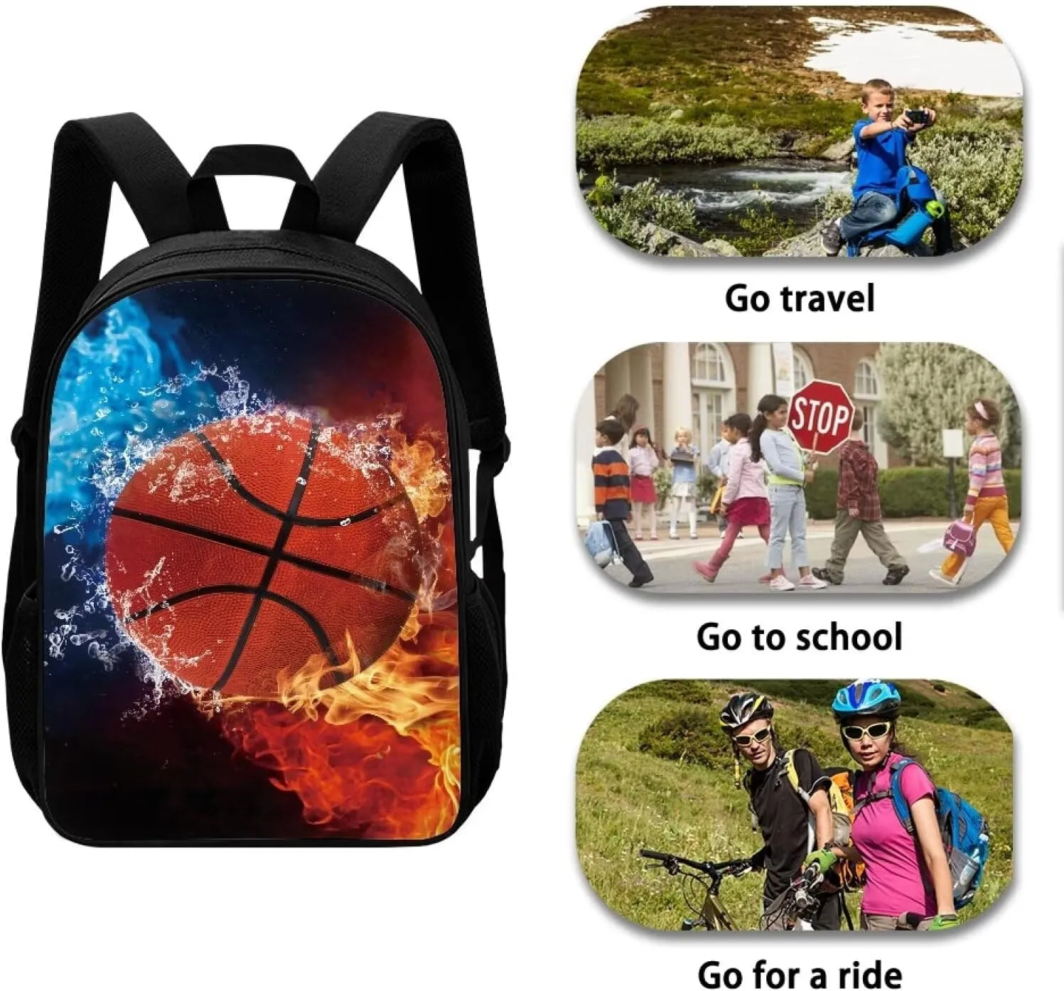 Mumeson Basketball Kids Backpack School Bag, School Backpack for Girls Teen Boys Girl Durable Back to School Book Bags Satchel