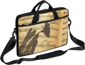 Music Sheet Laptop Shoulder Messenger Bag Waterproof Laptop Briefcase with Handle and Padded Strap Case Sleeve for 13 13.3 14 15.6 Inch Laptop Case