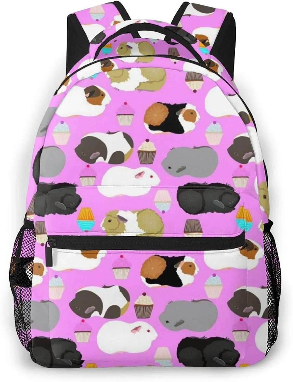 NiYoung Guinea Pigs and Cupcakes Casual Backpck Big Capacity Anti-Theft Multipurpose Bookbag Backpack Multipurpose Rucksacks for Teenage