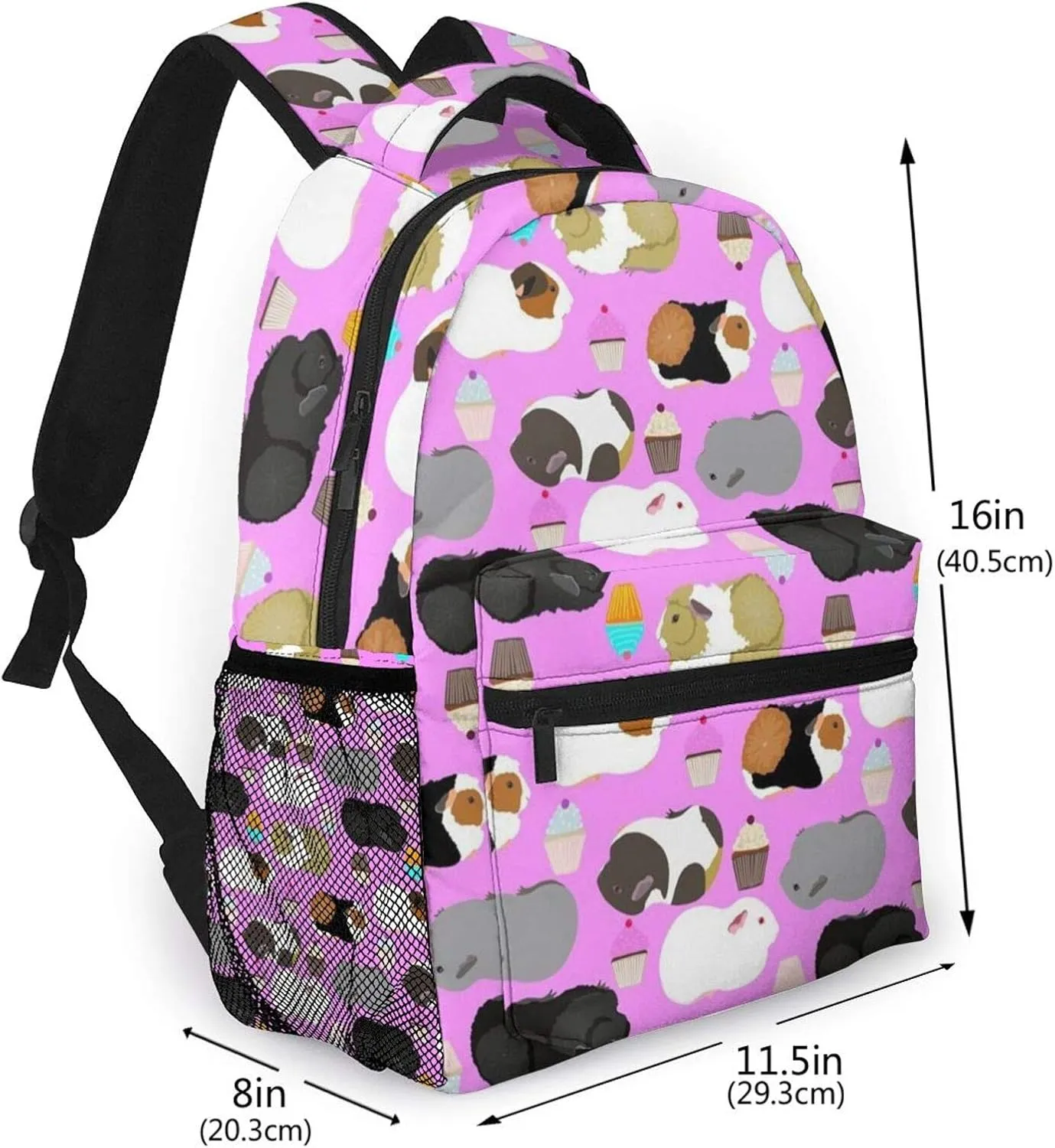 NiYoung Guinea Pigs and Cupcakes Casual Backpck Big Capacity Anti-Theft Multipurpose Bookbag Backpack Multipurpose Rucksacks for Teenage