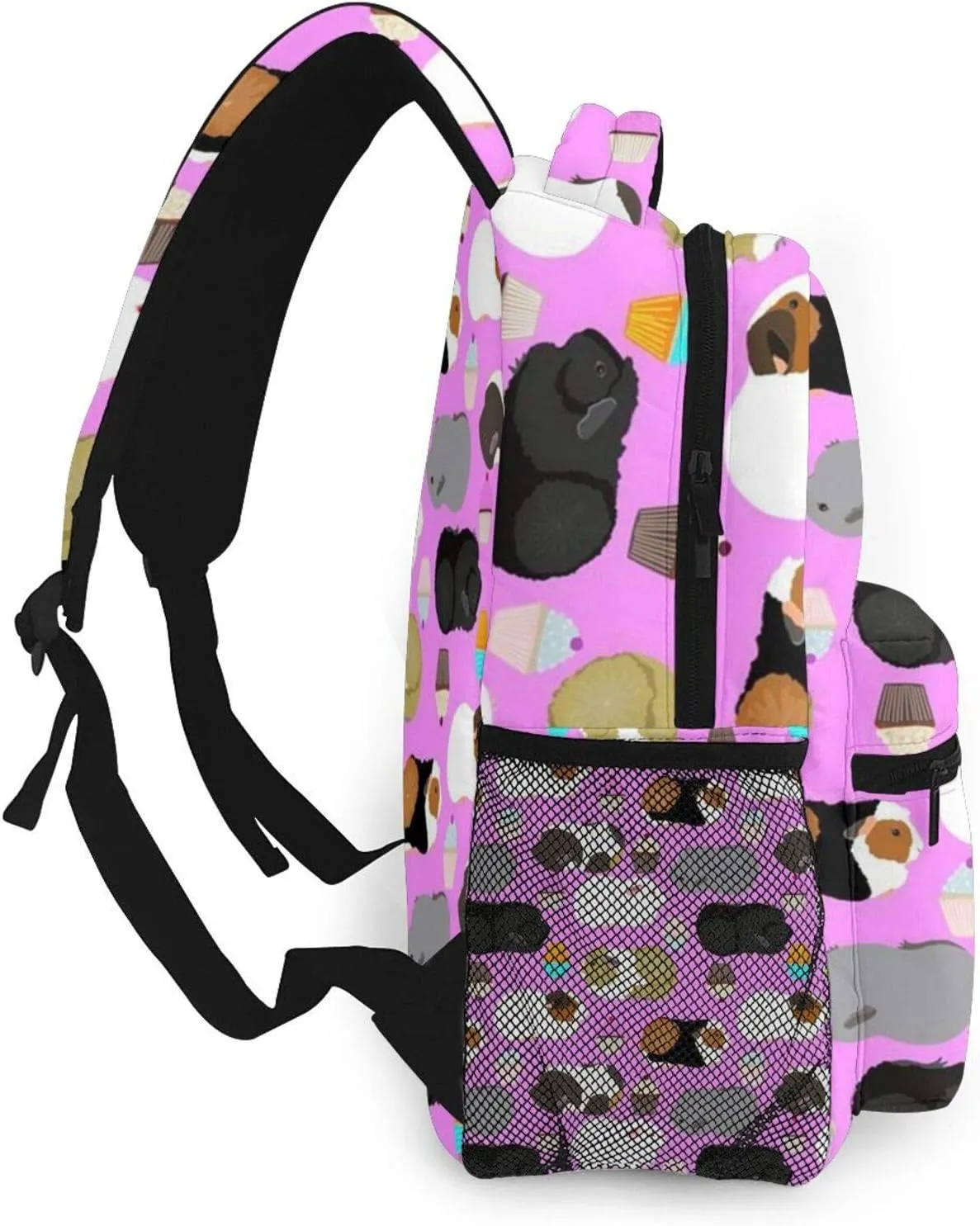 NiYoung Guinea Pigs and Cupcakes Casual Backpck Big Capacity Anti-Theft Multipurpose Bookbag Backpack Multipurpose Rucksacks for Teenage