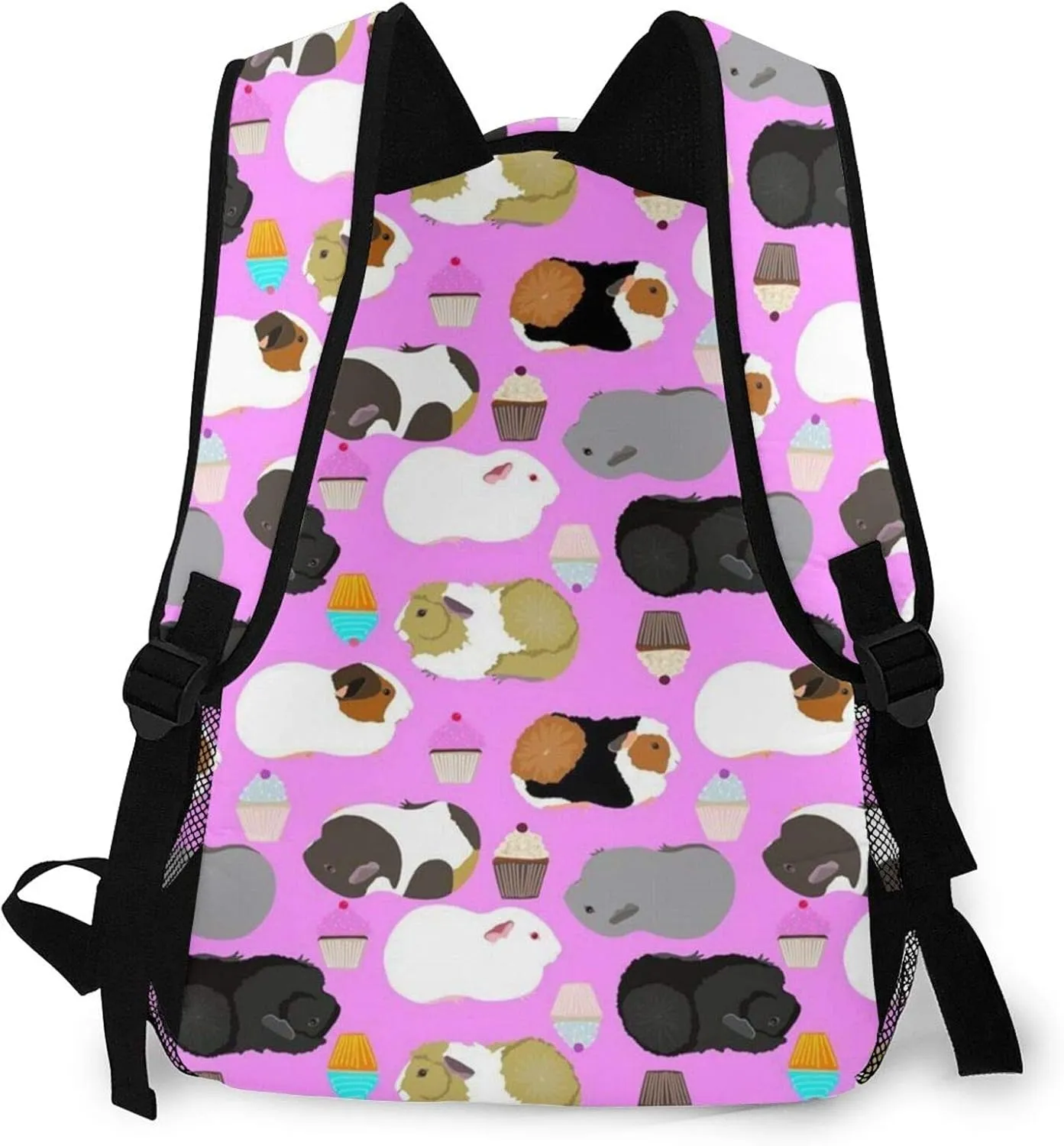 NiYoung Guinea Pigs and Cupcakes Casual Backpck Big Capacity Anti-Theft Multipurpose Bookbag Backpack Multipurpose Rucksacks for Teenage