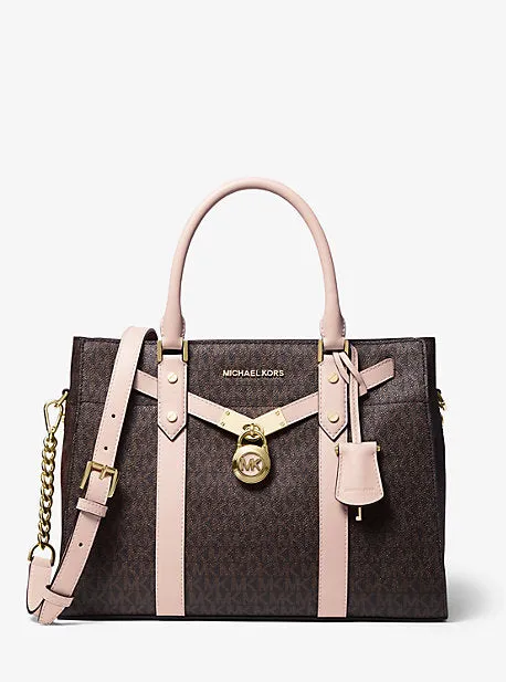 Nouveau Hamilton Large Logo and Leather Satchel