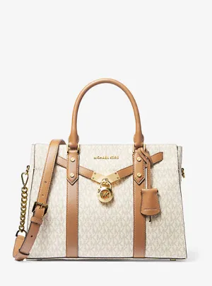 Nouveau Hamilton Large Logo and Leather Satchel