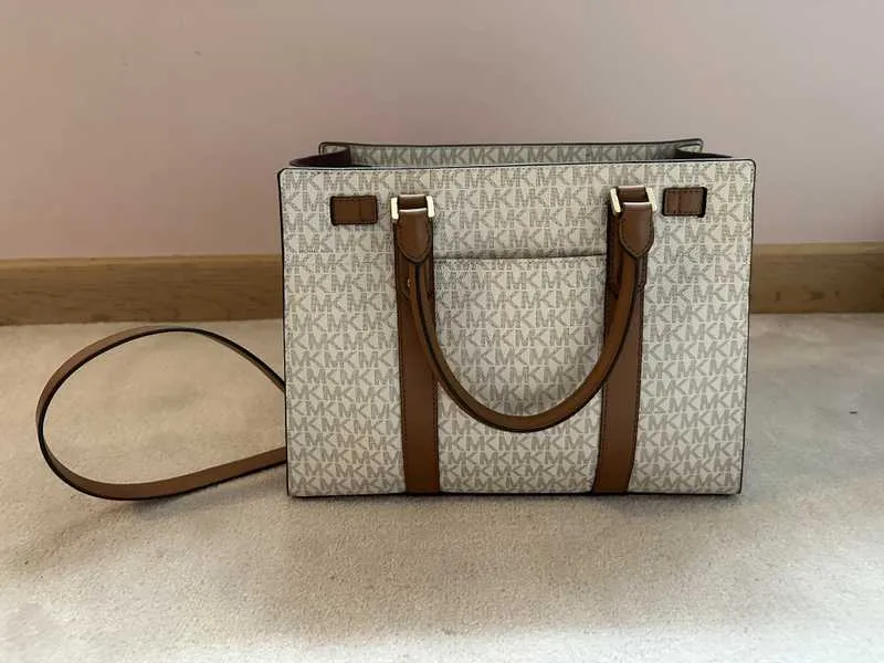 Nouveau Hamilton Large Logo and Leather Satchel