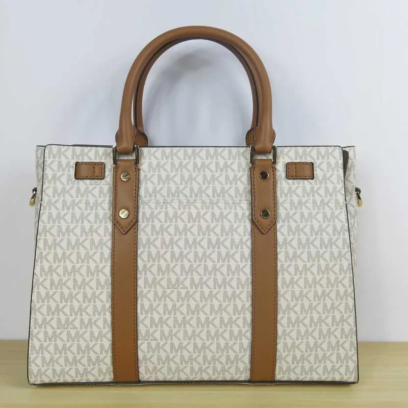 Nouveau Hamilton Large Logo and Leather Satchel