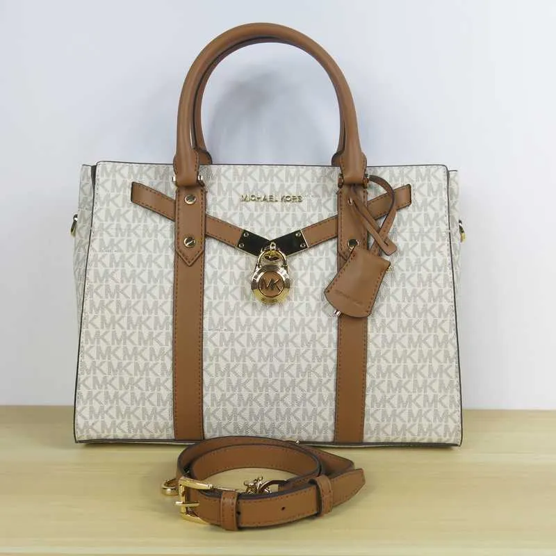Nouveau Hamilton Large Logo and Leather Satchel