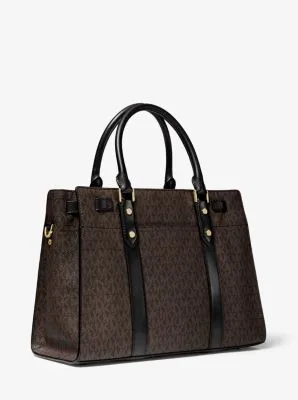 Nouveau Hamilton Large Logo and Leather Satchel