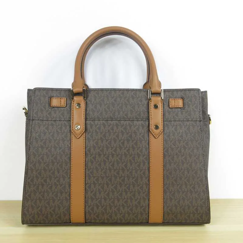 Nouveau Hamilton Large Logo and Leather Satchel
