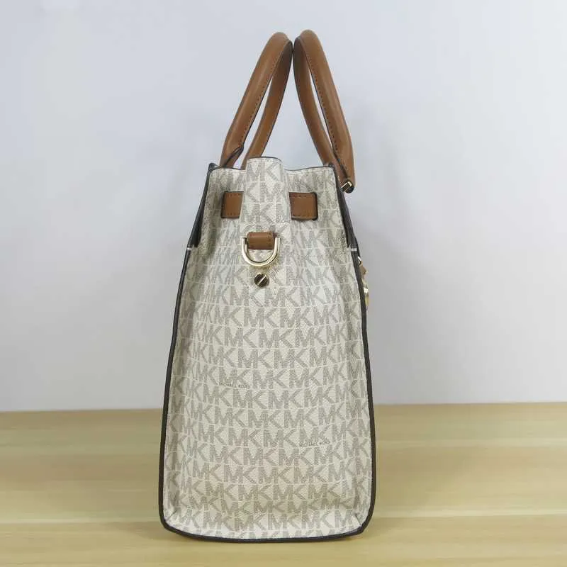 Nouveau Hamilton Large Logo and Leather Satchel