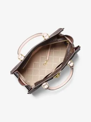 Nouveau Hamilton Large Logo and Leather Satchel