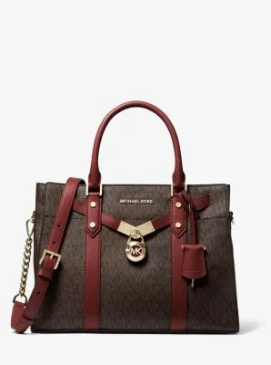 Nouveau Hamilton Large Logo and Leather Satchel