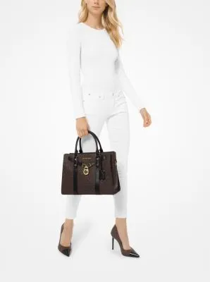 Nouveau Hamilton Large Logo and Leather Satchel