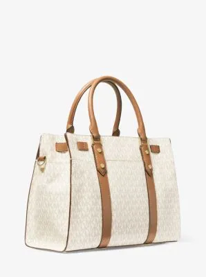 Nouveau Hamilton Large Logo and Leather Satchel