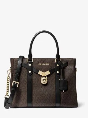 Nouveau Hamilton Large Logo and Leather Satchel