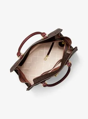 Nouveau Hamilton Large Logo and Leather Satchel