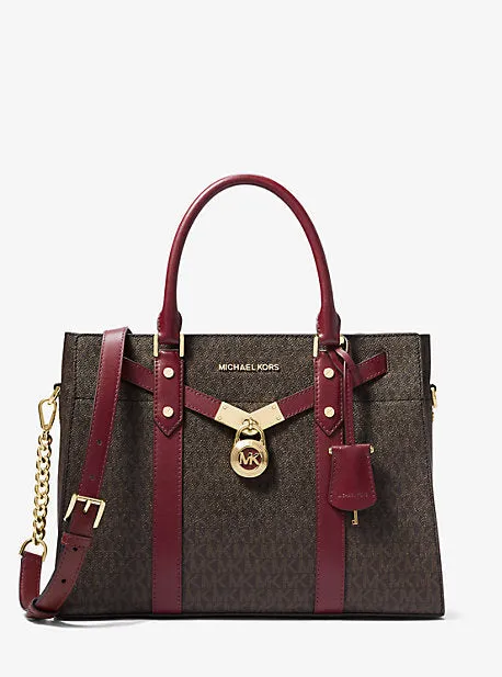 Nouveau Hamilton Large Logo and Leather Satchel
