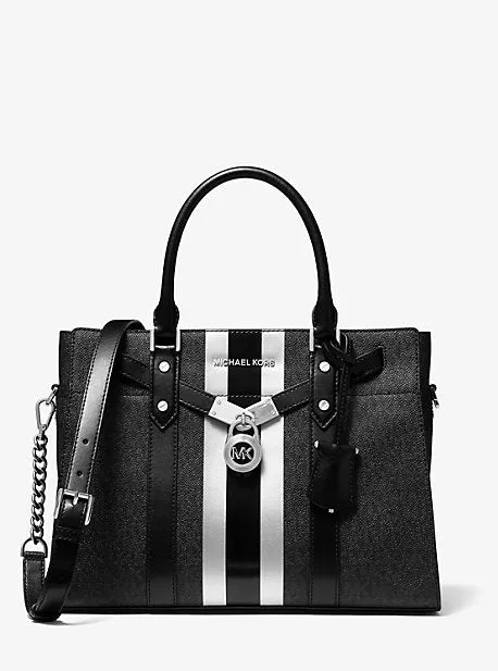 Nouveau Hamilton Large Logo Metallic Stripe Satchel