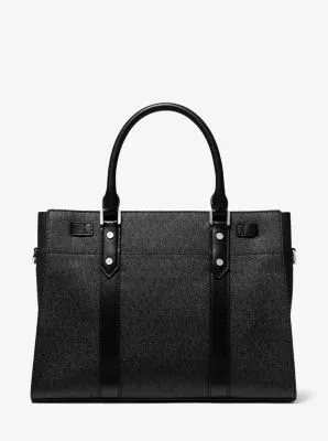 Nouveau Hamilton Large Logo Metallic Stripe Satchel