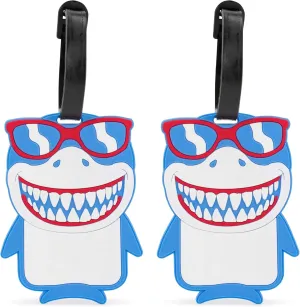 Novelty Collection Luggage ID Tags (2-Piece) (Happy Shark)