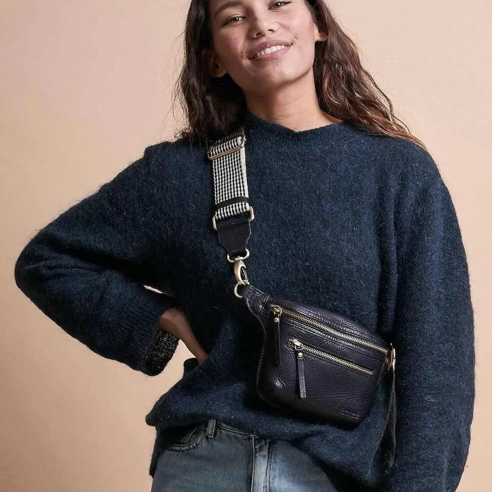 O MY BAG | Beck's Bum Bag - Black Stromboli Leather