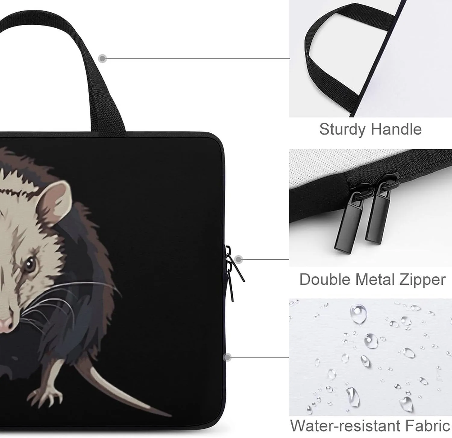 Opossum Laptop Bag Carrying Case Computer Protective Sleeve Case Briefcase for Men Women