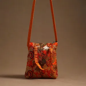 Orange - Handcrafted Quilted Silk Sling Bag 29