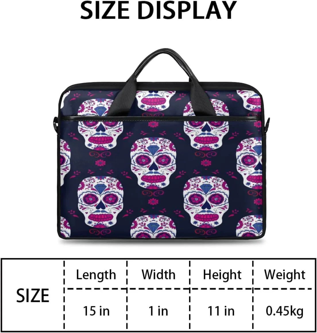 Painted Hearts Love Laptop Shoulder Messenger Bag Waterproof Laptop Briefcase Handle Padded Strap