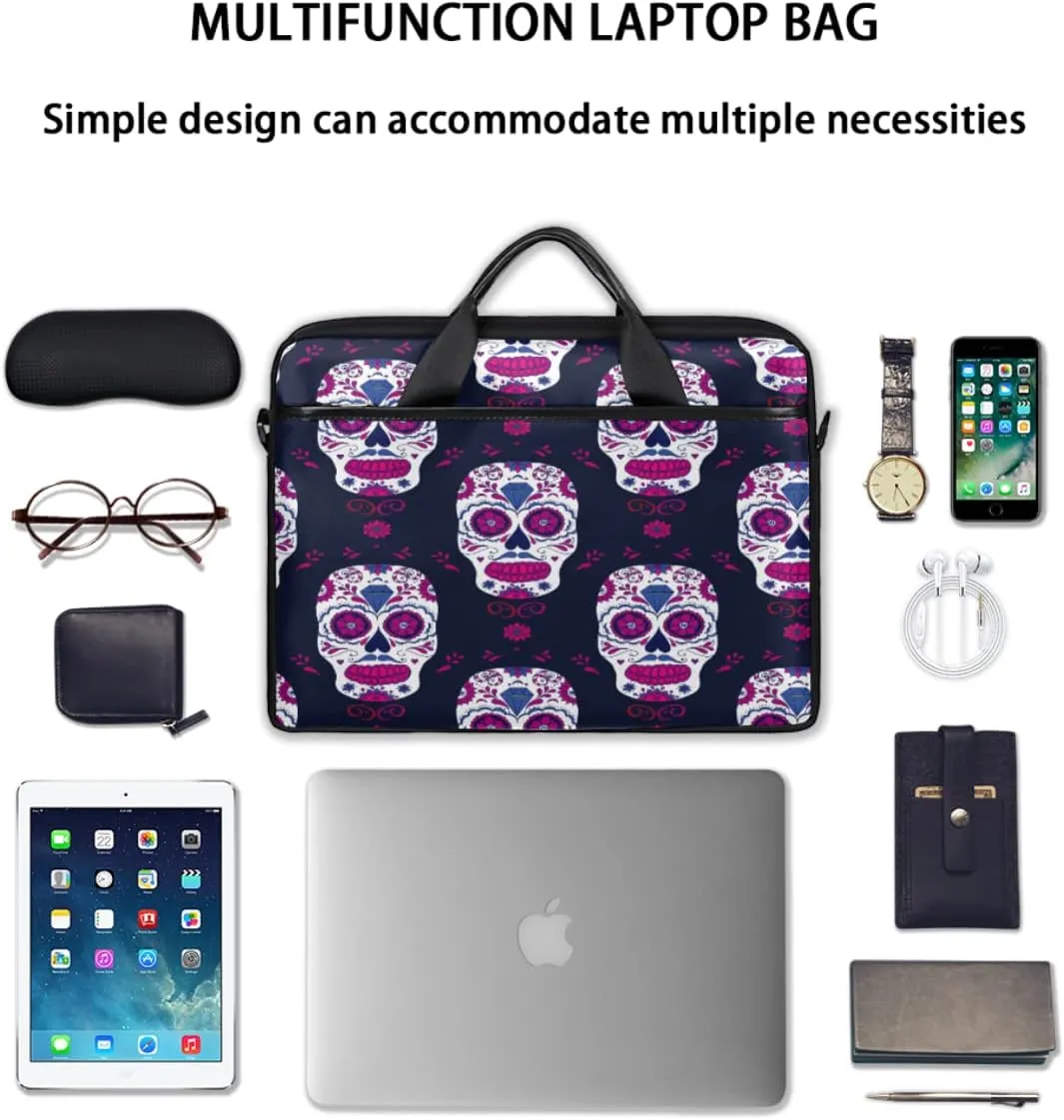 Painted Hearts Love Laptop Shoulder Messenger Bag Waterproof Laptop Briefcase Handle Padded Strap