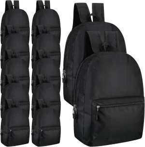 Paterr 48 Pcs 17 Inch Backpacks in Bulk Lightweight Backpack Book Bags for Kids Students Travel School Corporate Events (Black)