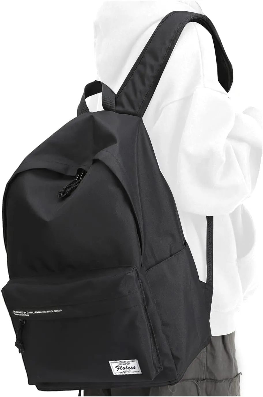 PAUBACK Black high school backpacks for teen girls,book bag backpack for school teens,college travel daypack for women men for laptop 15.6",water resistant & lightweight Casual University backpack