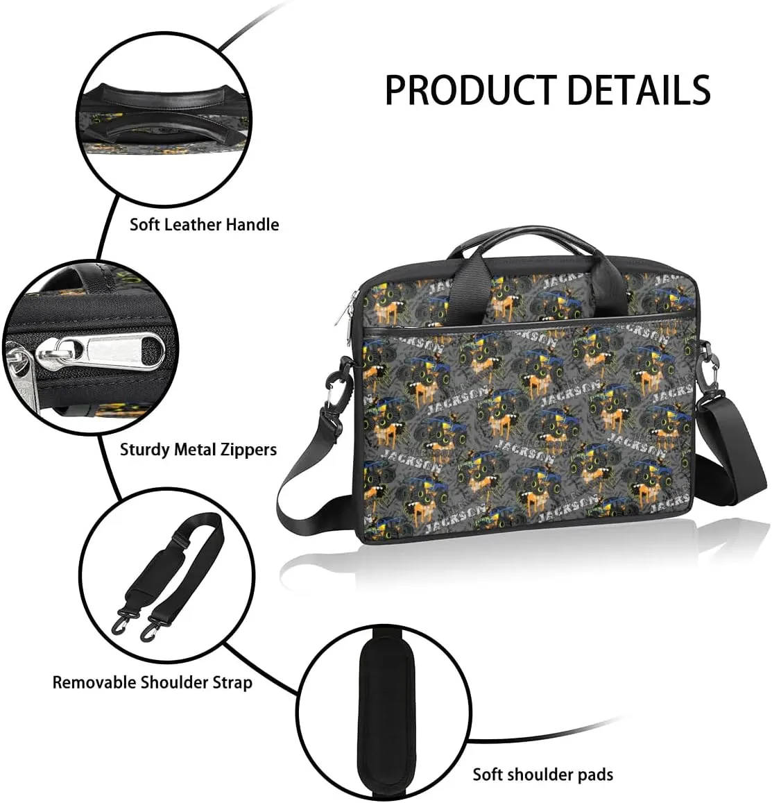 Personalized Game Laptop Bag Case Briefcases, Custom Computer Cases for Laptops, Tablet Shoulder Bag Carrying Case