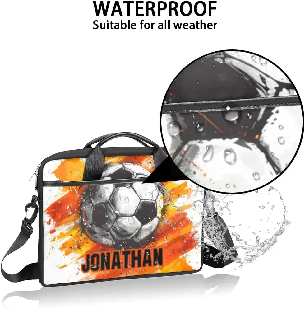 Personalized Soccer Laptop Bag Case Briefcases, Custom Computer Cases for Laptops, Tablet Shoulder Bag Carrying Case