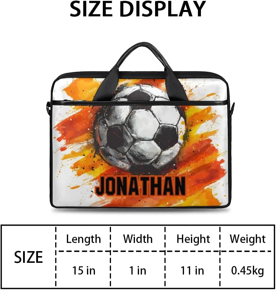 Personalized Soccer Laptop Bag Case Briefcases, Custom Computer Cases for Laptops, Tablet Shoulder Bag Carrying Case